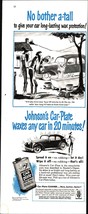 1952 Johnson&#39;s Car-Plate Wax Ad - Tain&#39;t no trouble nostalgic d3 - £18.52 GBP