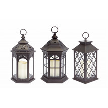 Assorted Lanterns with LED Candle (Set of 3) - $2,934.96 MXN