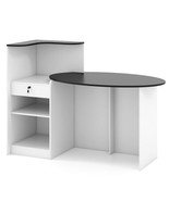 Modern Reception Desk Front Counter Desk with Oval Tabletop-Black - Colo... - $5,146.88 MXN