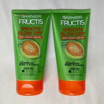 2x Garnier Fructis Smooth Blow Dry Anti-Frizz Cream Flexible Hold, 5.1 f... - £29.84 GBP