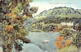 La Crosse Wisconsin~Boating On Lake Como~Postcard - £5.25 GBP