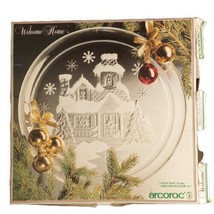 Arcoroc Welcome Home Serving Platter Glass Charcuterie Cheese Christmas ... - £7.68 GBP