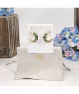 Kendra Scott Krista Green Crystal Gold Hoop Earrings NWT - $1,383.84 MXN