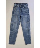 American Eagle Jeans Womens 000 Super High Rise Baggy Straight Cargo Wid... - €29,62 EUR