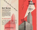 Hotel Morrison Brochure Chicago Illinois Boston Oyster House 1960&#39;s - $17.82