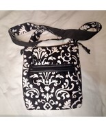 Thirty-One Black Parisian Pop Crossbody Bag Purse 10.5 x 9.5 inches - £12.64 GBP