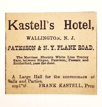 1895 Kastell&#39;s Hotel Victorian Advertisement New Jersey Wallington F13M - $19.99
