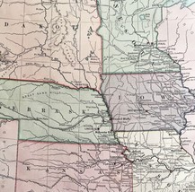 1879 Map West Central States Group Victorian Atlas Geography 1st Edition DWAA9 - £63.95 GBP