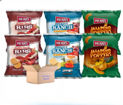 Herrs  Chips, 6.5oz Variety 6, Baby Back Ribs, Jalapeno Poppers, Creamy Ranch, - £23.29 GBP