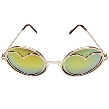 Heart Shaped Hippie Glasses Round Circle Frames Dark Lenses Retro Costume G108 - £13.44 GBP