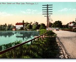 West Main Street and west Lake Patchogue Long Island NY UNP DB Postcard O15 - $7.18