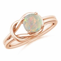 ANGARA Solitaire Opal Infinity Knot Ring for Women, Girls in 14K Solid Gold - £933.53 GBP