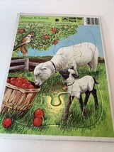 Vintage 1983 Sheep And Lamb 12-Piece Golden Frame Tray Puzzle Ages 3 to 7 - £6.39 GBP