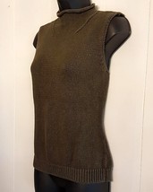 Northern Reflections Olive Green SWEATER size Small Sleeveless Shell Knit Top - $19.72