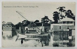 Tarpon Springs Boathouses at The Bayou c1910 Postcard R20 - £7.07 GBP