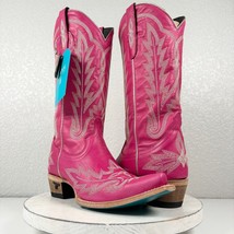 NEW Lane LEXINGTON Hot Pink Leather Cowboy Boots Ladies 8.5 Western Snip Toe - £179.90 GBP