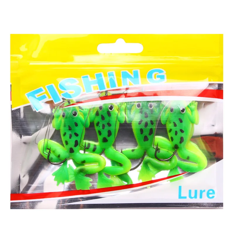 4PCS/Bag Frog Soft Baits Shad Floating Soft Lure Jigging Fishing Lure60mm Artifi - £24.97 GBP