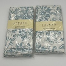 Lauren Ralph Lauren Set of 8 Napkins Bluff Point Floral / Aqua 20x20 100% Cotton - £25.40 GBP