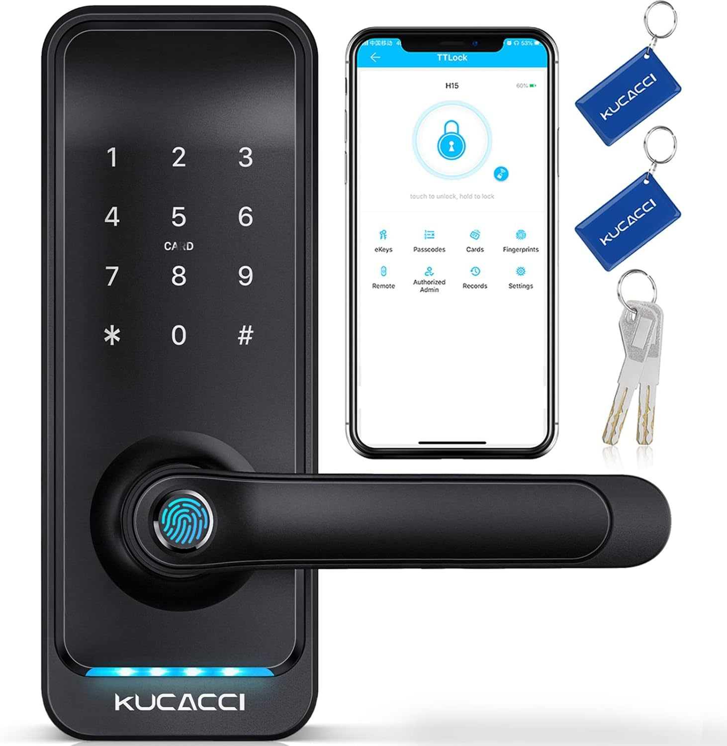 Kucacci Smart Door Lock, Keyless Entry Door Lock, Fingerprint Door Lock,... - $103.99