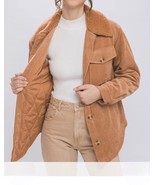  New Love Tree Corduroy Jacket Small Sherpa Collar Pockets Button Front ... - $34.43 CAD
