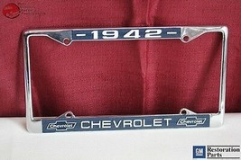 1942 Chevy Chevrolet GM Licensed Front Rear Chrome License Plate Holder Frame - $18.05