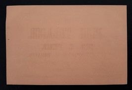 1866 antique PLUG TOBACCO INSPECTION LABEL unused Geo FENN 9th coll dist... - $89.05