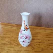 Eggshell Porcelain Bud Vase, 4", Chinese Japanese, Bone China, Flowers and Bird image 2
