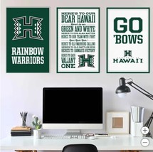 Hawaii Rainbow Warriors Wall Art Green White NCAA 3-Piece Adhesive Canvas - $79.99