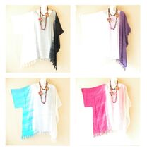 KG110 Tie Dye Batik Tunic Plus Kimono Poncho Hippy Rayon Women Blouse Top - $24.90