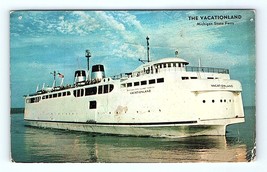 Postcard Vacationland Michigan State Automobile Ferry Ship Mackinaw / St. Ignace - £3.91 GBP