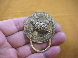 (E-522) Tortoise turtle loop round brass Eyeglass pin pendant ID badge holder - £17.32 GBP