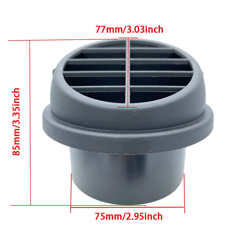 75mm/2.95inch Warm Heater Par Heater Air Vent Car Heater Air Outlet Directional  - £40.01 GBP