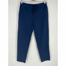 Uniqlo Cotton/Linen Slim Straight Ankle Cropped Leg Pants Sz S Blue - £17.18 GBP