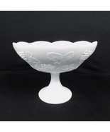 VTG Indiana Colony Milk Glass Harvest Grapes Leaves Fruit Bowl 10" x 7.5" - $21.99