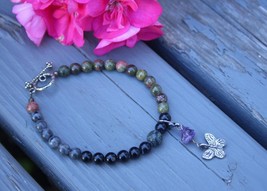 Starry Night Menstrual Cycle Tracking Bracelet - Labradorite, unakite, smoky qua - £30.57 GBP