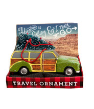 Demdaco Green Woody with Tree Hanging Christmas Ornament Travel USA Collection - £7.29 GBP