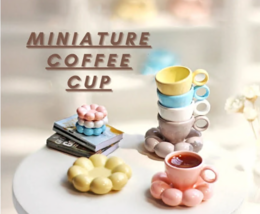 Miniature coffee cup set Miniatures Dollhouse miniatures Dollhouse kitchen - £23.95 GBP