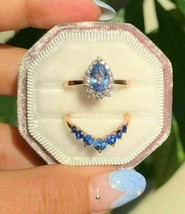 Splendido anello di fidanzamento nuziale con diamante in zaffiro con... - £76.23 GBP