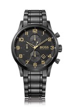 Hugo Boss HB1513275 Men’s Analog Stainless Steel Black Dial 46mm Watch - £101.25 GBP