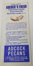 Adcock Pecans Brochure Tifton Georgia Papershell Pecans Fresh 1976 - $15.15