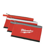 Milwaukee 48-22-8193 Canvas Colored Heavy-Duty Zippered Pouches, 3-Pack - £43.25 GBP