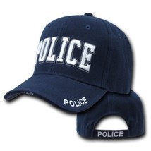 POLICE WHITE LETTERS EMBROIDERED BLUE HAT CAP - $34.99