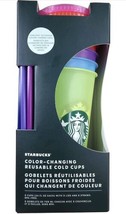 Starbucks Reusable Cold Cups 5 Pack Color Changing Sunlight UV Activated... - £26.01 GBP