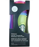 Starbucks Reusable Cold Cups 5 Pack Color Changing Sunlight UV Activated... - $600.13 MXN