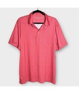 MIZZEN + MAIN coral geometric print golf polo performance size large preppy - $47.86 CAD