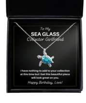 Sea Glass Collector Girlfriend Necklace Birthday Gifts - Turtle Pendant  - £39.92 GBP
