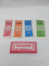 1980s Game Of Life Fire Auto Life Stock Promissory Note Certificates - $10.89