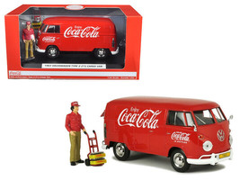 1963 Volkswagen Type 2 T1 Coca-Cola Cargo Van w Delivery Driver Figurine w Handc - £55.36 GBP