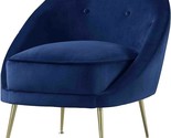 Joanne Tufted Velour Living Room Accent Chair, Blue - $213.99
