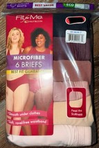 Fit For Me Womens Brief Underwear Panties 6-Pair Microfiber Polyester (A... - $24.74